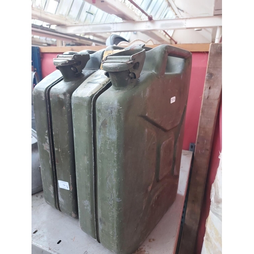 716 - Two army 5 gallon jerry cans - one dated 1966, one dated 1968