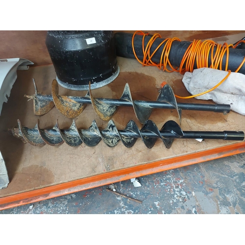 741 - Two fence post drill attachments - one 6