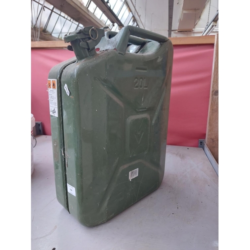 744 - A green army style 20L jerry can