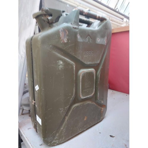 751 - A green Belling army style jerry can dated 1995