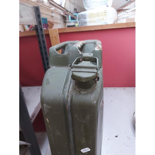 751 - A green Belling army style jerry can dated 1995