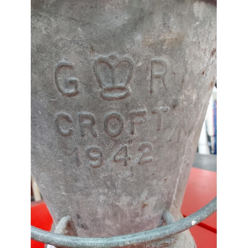 785 - A galvanised G.R. Croft coal bucket dated 1942