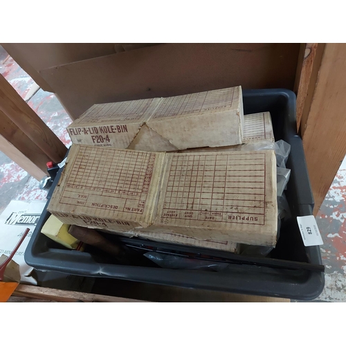 829 - Three boxes of good quality hand tools to include wooden handled files, handsaws, grease guns, oil c... 