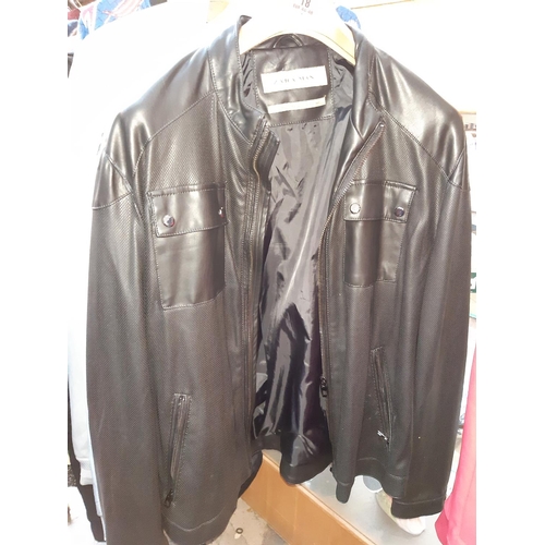 180 - Four Zara bomber jackets to include one black leather effect size XXL, two grey size XL and an as ne... 