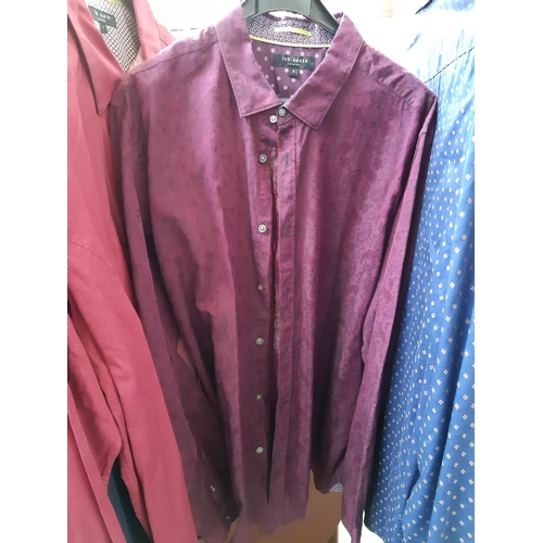 185 - A large collection of Ted Baker size 7 clothing to include 31 shirts, 2 jumpers and a zip up sweat s... 