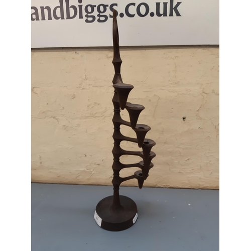 192 - A vintage Dansk cast iron spiral candle holder designed by Jens Quistgaard - measuring approx. 47cm ... 