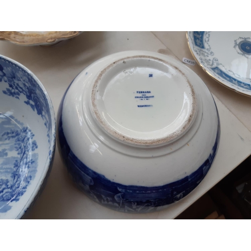 195 - Six piece of mixed china to include a Furnivals Ltd. blue and white oval serving plate, blue and whi... 