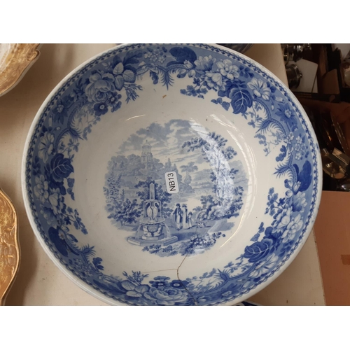 195 - Six piece of mixed china to include a Furnivals Ltd. blue and white oval serving plate, blue and whi... 