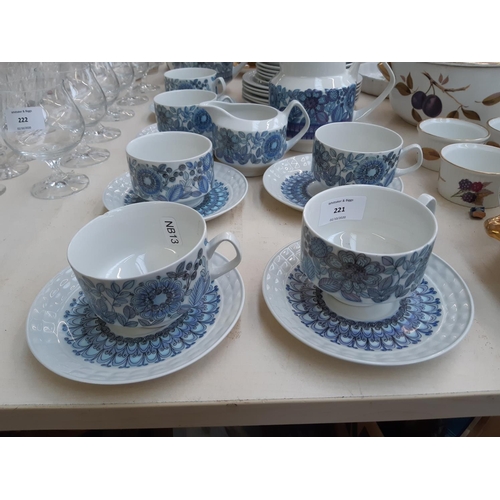 221 - A mid 20th century approx. 34 piece Spanish Castillian part coffee and dinner service