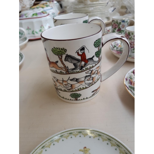 223 - A collection of mixed china to include eight Crown Staffordshire floral patterned double espresso co... 