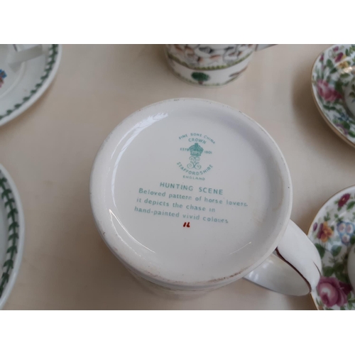 223 - A collection of mixed china to include eight Crown Staffordshire floral patterned double espresso co... 