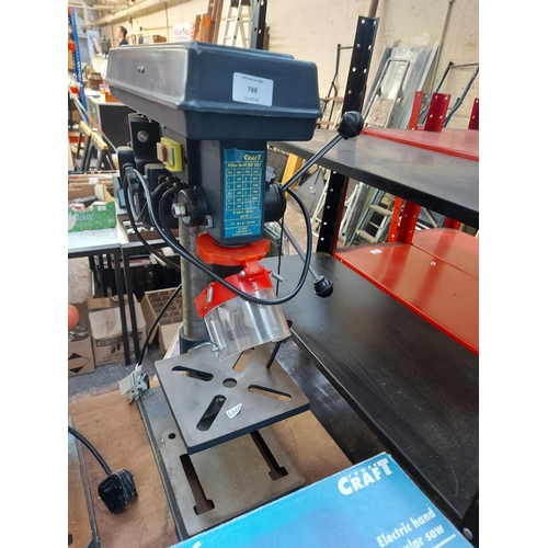 788 - A blue Powercraft BD501 bench pillar drill