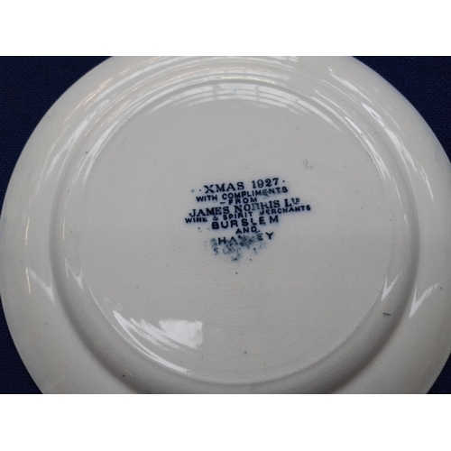 238 - A collection of nine ceramic plates to include James Norris Ltd. blue and white dinner plate titled ... 