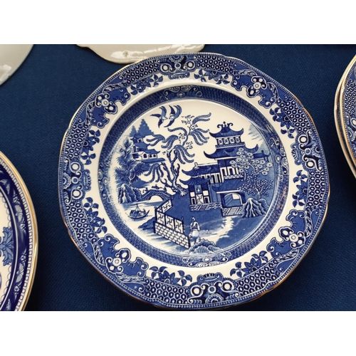 238 - A collection of nine ceramic plates to include James Norris Ltd. blue and white dinner plate titled ... 