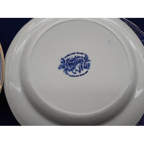 238 - A collection of nine ceramic plates to include James Norris Ltd. blue and white dinner plate titled ... 