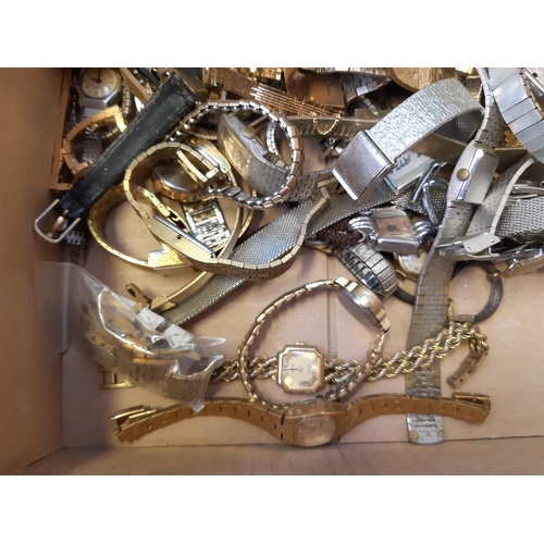 247 - A box containing a large collection of various vintage ladies wristwatches to include Sekonda, Astra... 