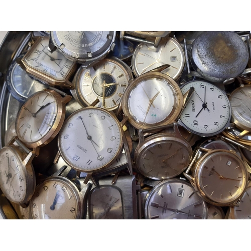 249 - A large collection of vintage mens watch faces to include Smith's, Sekonda, Timex etc.