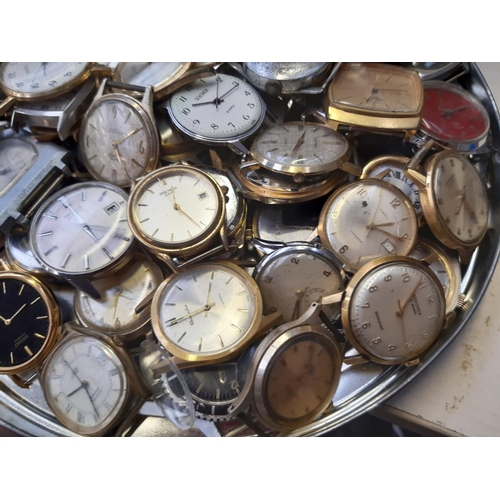 249 - A large collection of vintage mens watch faces to include Smith's, Sekonda, Timex etc.