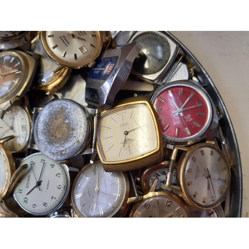 249 - A large collection of vintage mens watch faces to include Smith's, Sekonda, Timex etc.