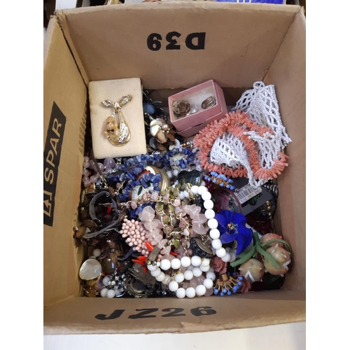 253 - Three boxes containing good quality vintage costume jewellery to include hallmarked 925 silver ladie... 