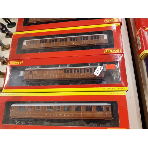 294 - Nine boxed Hornby '00' gauge passenger coaches to include LNER Gresley Suburban 1st class coach, LNE... 