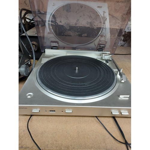 969 - A mixed electrical lot to include a silver Denon DP200 USB record deck, Realistic SSM 1900 three cha... 