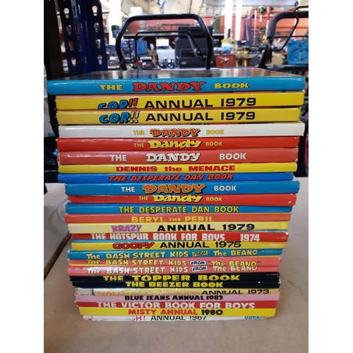 344 - A collection of vintage childrens annuals to include The Dandy, Goofy, Krazy etc.