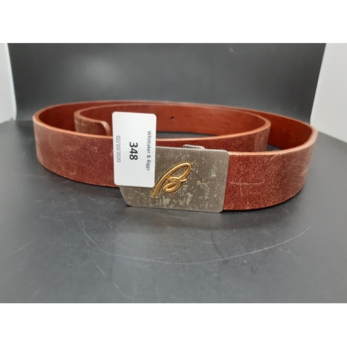 348 - An Italian Brioni brown leather men's belt - measuring approx. 105cm