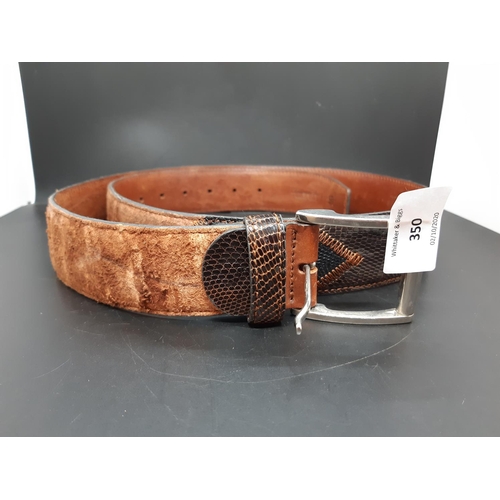 350 - An Italian Il Rettile iguana skin men's belt - measuring approx. 105cm