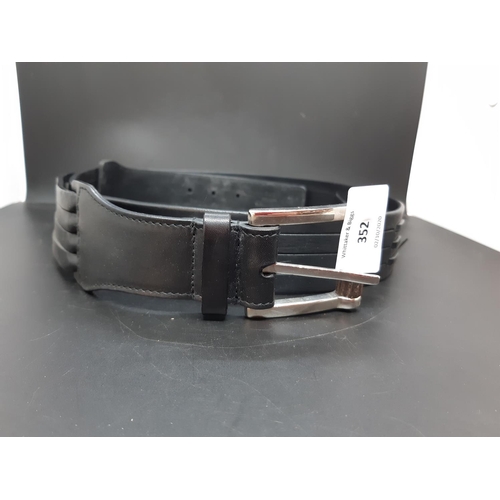 352 - An Italian Valentino Garavani black leather men's belt - measuring approx. 110cm