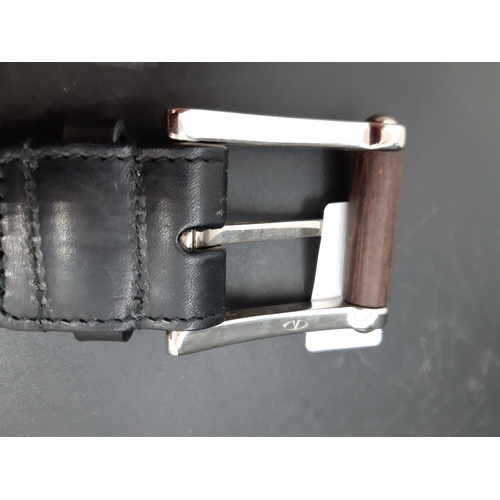 352 - An Italian Valentino Garavani black leather men's belt - measuring approx. 110cm