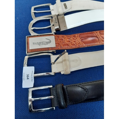 364 - Five various men's belts to include a Pal Zileri Concept cream leather belt - 105cm, Polo Ralph Laur... 