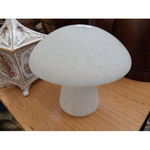 376 - A vintage mottled frosted glass mushroom shaped light shade (see condition report)