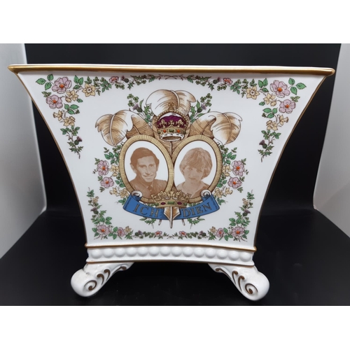 379 - A Caverswall limited edition no. 27 of 250 china casket to celebrate the marriage of His Royal Highn... 