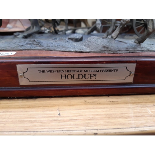 382 - A Western Heritage limited edition handcrafted fine pewter sculpture titled 'Holdup' - base measurin... 