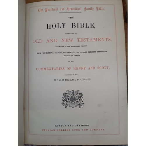 384 - A 19th century leather bound Holy Bible by William Collins & Sons (see condition report)