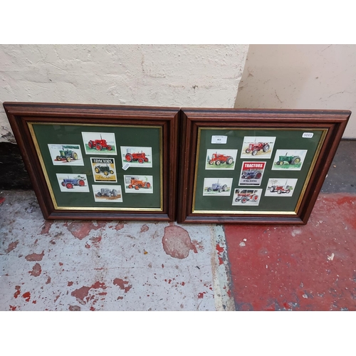 463 - Two mahogany framed presentation pictures - one depicting a set of six Tractors of the 60s and one d... 