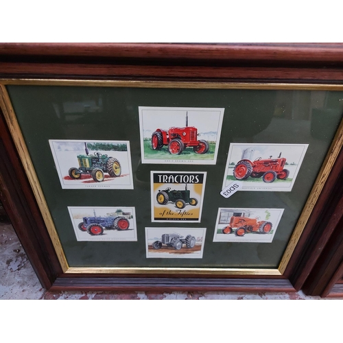 463 - Two mahogany framed presentation pictures - one depicting a set of six Tractors of the 60s and one d... 