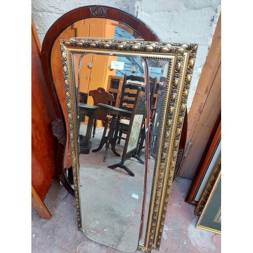 488 - Four various framed vintage mirrors