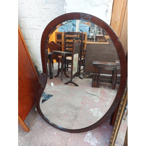 488 - Four various framed vintage mirrors