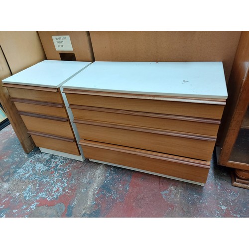 547 - Three items to include a mid 20th century ‘Twenty 4’ teak and white formica chest of four drawers an... 