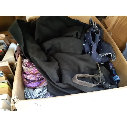 402 - Two boxes containing a large quantity of good quality men's shirts ranging from size XL to XXL to in... 