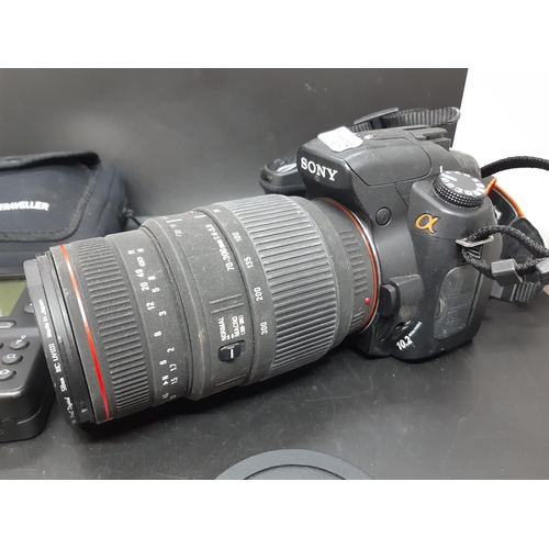 388F - Two items to include a Sony DSLR-A300 digital camera with Sigma AP0 DG 70-300mm lens and a Traveller... 