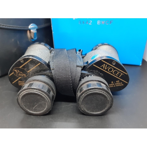 388G - A boxed pair of Avocet RSPB 8x42 wide angle binoculars with case