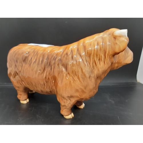 103 - A Beswick highland bull figurine - model no. 2008 (see condition report)