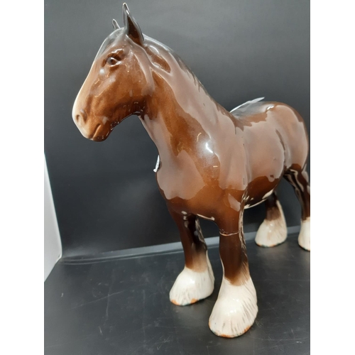 109 - A Beswick brown shire horse figurine - model no. 818 (see condition report)