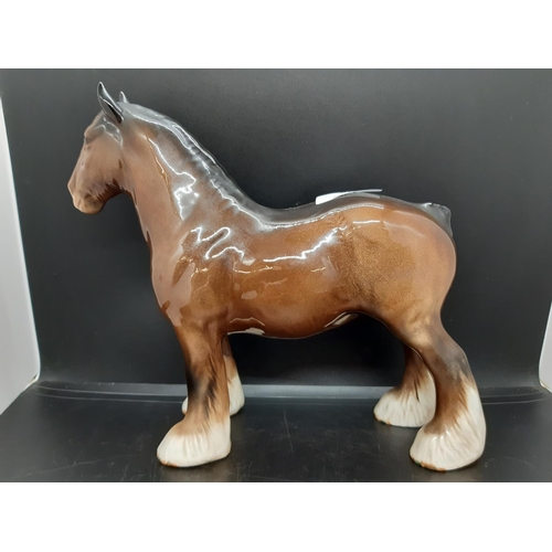 110 - A Beswick brown shire horse figurine - model no. 818