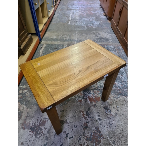 490 - A modern oak rectangular side table