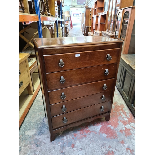 503 - An Art Deco oak chest of five drawers