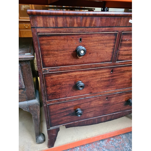 533 - A Victorian mahogany chest of two short over two long drawers (see condition report)